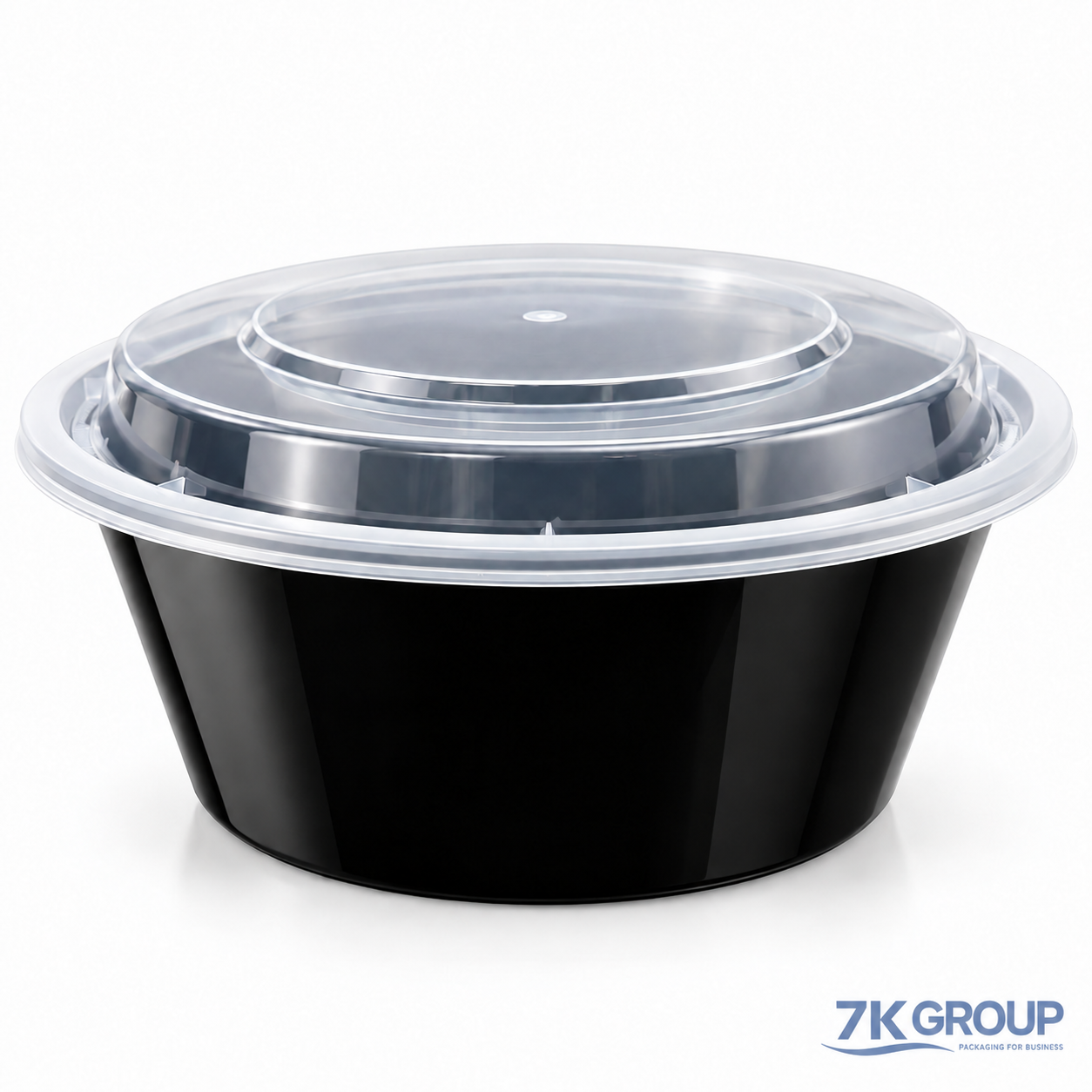 38oz Black Round Microwavable Noodle Bowls 150SET/CS