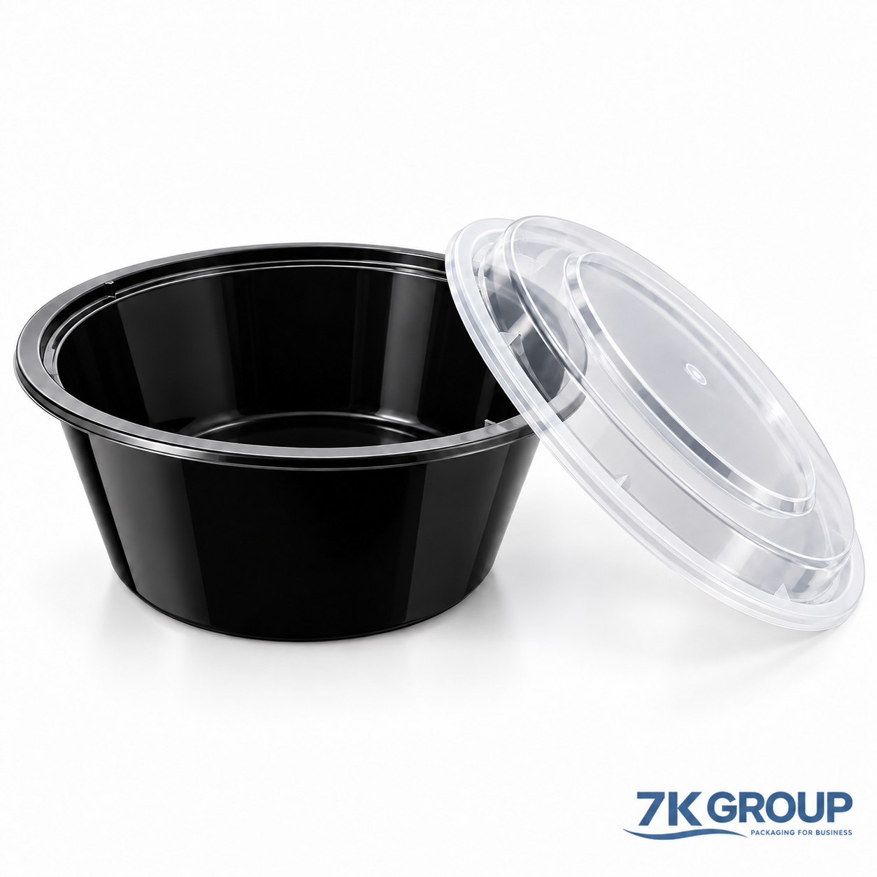 38oz Black Round Microwavable Noodle Bowls 150SET/CS