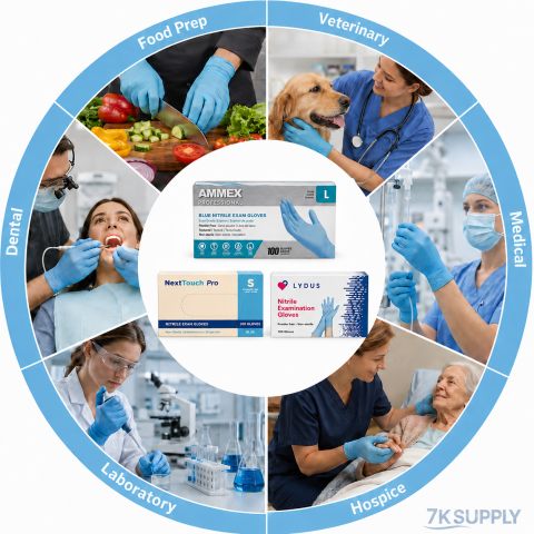 3MIL-Medium Blue Nitrile Examination Gloves